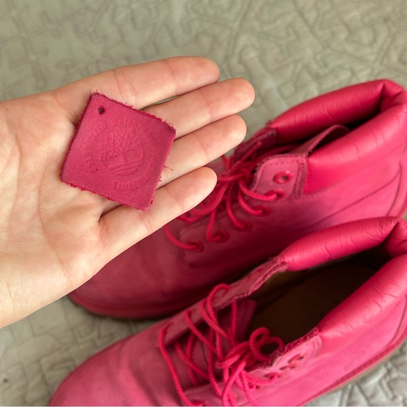 🩷HOT PINK PREMIUM TIMBERLAND ANKLE BOOTS WINTER 2024 SNOW SIZE 7 WOMENS - Picture 9 of 11